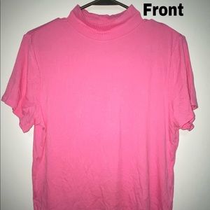 Neon pink turtleneck shirt